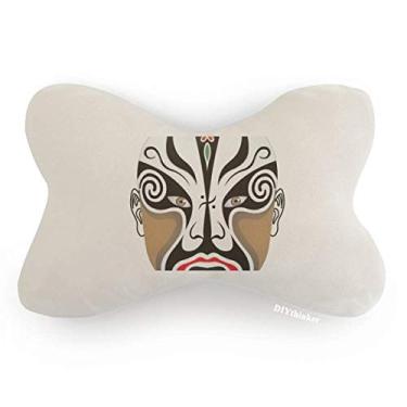 Imagem de DIYthinker Almofada para decoração de pescoço de carro Bailiangguan colorido com cabeça de ópera de Pequim