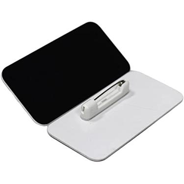 Imagem de Etiqueta de nome/crachá em branco - pacote com 25 - 3,8 cm x 7,6 cm, cantos redondos, pino