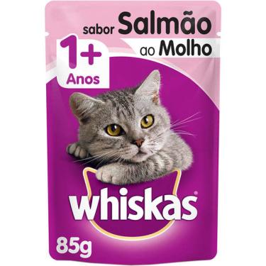 Imagem de Ração Úmida Whiskas Sachê Salmão ao Molho para Gatos Adultos - 85 g