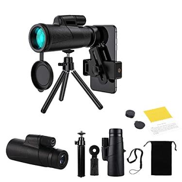Imagem de Telescópio monocular 12x50 de alta definição, monóculo à prova d'água de lente Bak4 Prism FMC com suporte para smartphone e tripé para observação de pássaros