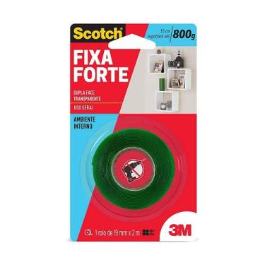 Imagem de Fita Dupla Face Scotch 3M Fixa Forte Transparente 19mm X 2M