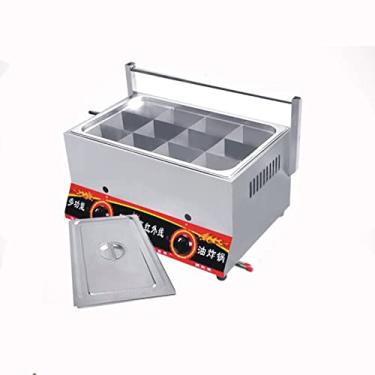 Imagem de Fritadeira comercial de grande capacidade, GLP/Gás com botões reguladores, máquina de fritura de cozinha de aço inoxidável para restaurante batatas fritas caseiras, panela única