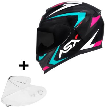 Imagem de Capacete Feminino Asx Eagle Street Rosa Fechado + Viseira
