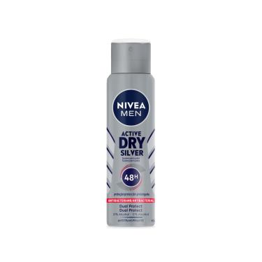 Imagem de Desodorante Antitranspirante Aerosol Nivea Men Active Dry Silver Masculino com 150ml 150ml