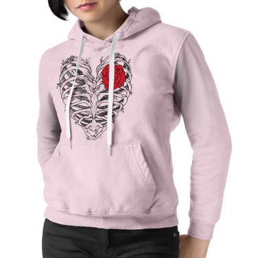 Imagem de Blusa Moletom Feminina Coração De Caveira Casaco-Feminino