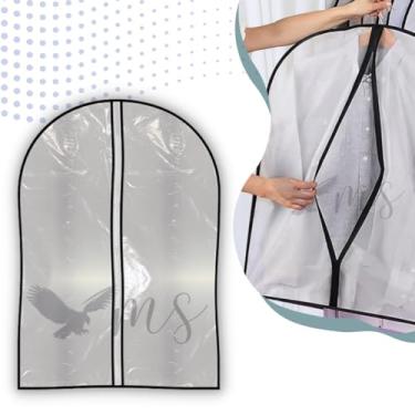 Imagem de Capa Protetora Roupas Vestidos Ternos Com Ziper Transparente Casacos Blusas Jaquetas 60 x 80 cm