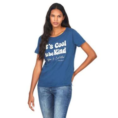 Imagem de Camiseta Feminina Malha Collection Cool To Be King Polo Wear Azul Escu