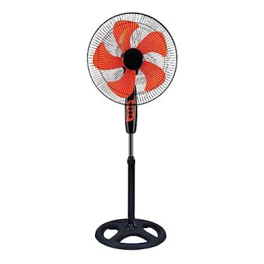 Imagem de Ventilador elétrico com pedestal de 40 cm ventiladores domésticos de chão cabeça balançando refrigerador de pé 3 configurações de velocidade operação silenciosa circulação de ar para quarto, laranja, 130 cm