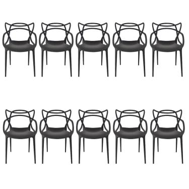 Imagem de Cadeira Allegra Preta Top Chairs - kit com 10