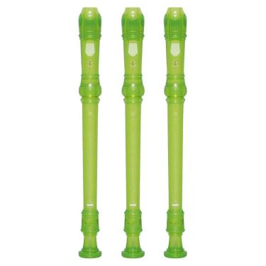 Imagem de Kit 3 Flautas Doce Soprano Germânica Em C YRS-20G Verde Yamaha