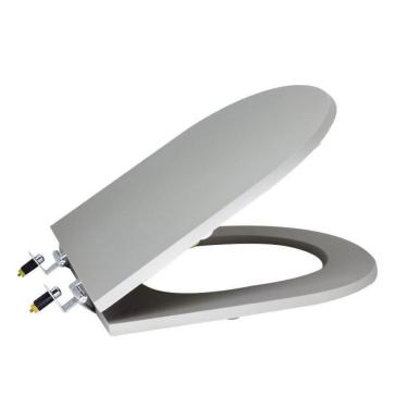 Imagem de Assento Sanitário Poliéster para Louça Riviera/smart celite Super Luxo Cromado Stone Cinza Fosco