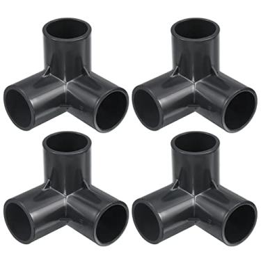 Imagem de PATIKIL Acessórios para tubos de 25 mm ID U-PVC, pacote com 4, saída lateral de cotovelo de 3 vias, conector de tubulação para suporte de irrigação de jardim