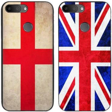 Imagem de 2 peças retrô bandeira do Reino Unido impressa TPU gel silicone capa de telefone traseira para Alcatel Series (Alcatel 1S 2019)