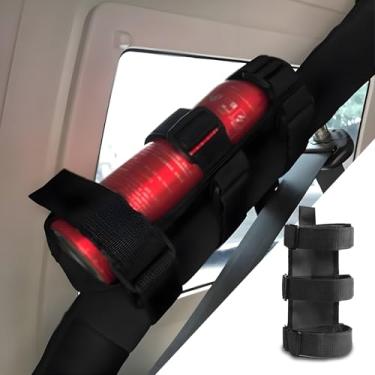 Imagem de Organizador de porta-malas de carro, extintor de incêndio barra de rolo ajustável, acessórios de carro suporte ajustável para extintor de incêndio adequado para barra de rolo Jeep Wrangler alça de extintor de incêndio (preto)