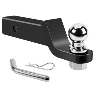 Imagem de ROMON Suporte de bola de reboque com esfera de 6 cm e pino de engate, serve para receptor de 5 cm, máximo de 3402 kg, queda de 5 cm