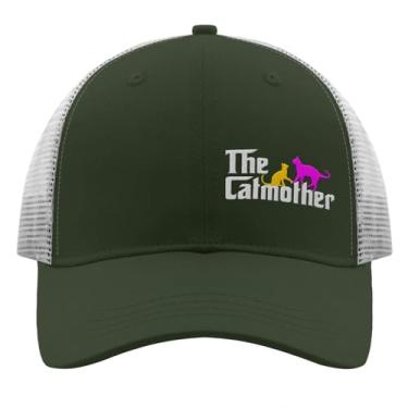 Imagem de Boné de beisebol The Catmother Trucker Hat para adolescentes retrô bordado snapback, Verde militar 2, Tamanho Único