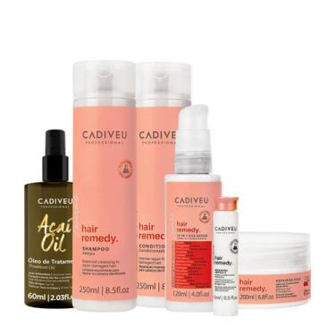 Imagem de Kit Cadiveu Essentials Hair Remedy Shampoo Condicionador Máscara Sérum