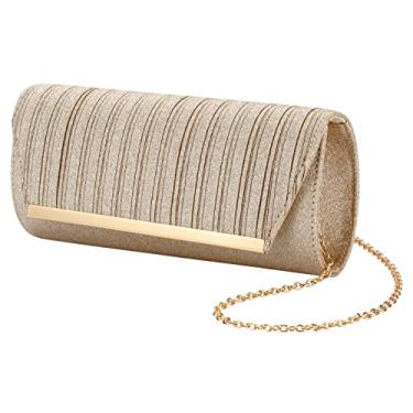 Imagem de BENCOMOM Bolsa de ombro feminina para noite de formatura de casamento, bolsa de festa.., Ouro rosa C, 9x4.95x2.5 inches