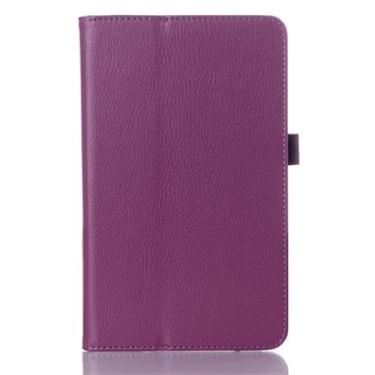Imagem de Capa flip de couro PU para Amazon Fire HD10 2023 13ª geração HD 10 Plus 2021 11ª geração 2019 9ª 2017 7ª capa protetora (roxo, Fire HD10 2019)