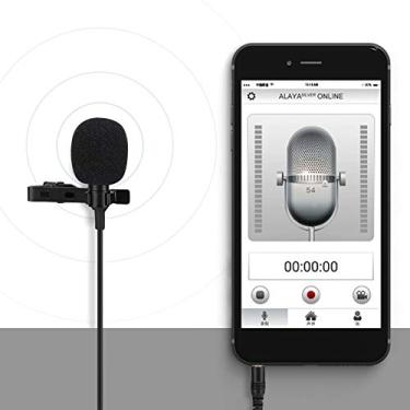Imagem de Microfone de Lapela, Microfone de Lapela Universal Portátil Ao Ar Livre Plug and Play para Videoconferência para Estúdios de Sala Grande