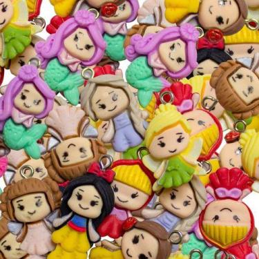 Imagem de Kit 20 Pingentes Princesas Para Fazer Pulseira Colar Brincos - Adb