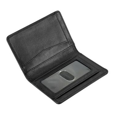 Imagem de Carteira masculina fina com bloqueio de RFID | Carteira fina e dobrável para cartão de crédito | Carteira masculina fina para cartão de visita | Carteira minimalista com bolso frontal com caixa de