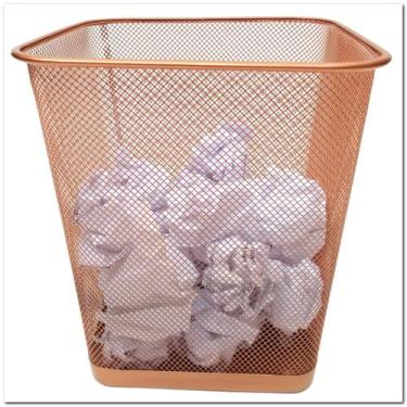 Imagem de Lixeira De Escritorio Rose Gold 12l - Markys Store, Rosê Gold