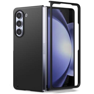 Imagem de Ringke Slim [Ajuste minimalista] Capa compatível com Samsung Galaxy Z Fold 5 para mulheres e homens, design elegante moderno simples, capa protetora robusta sólida 5G com orifício para cordão - preto