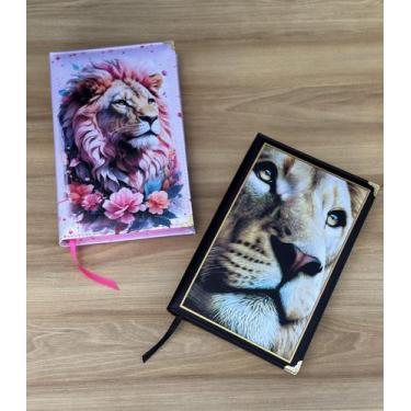 Imagem de Kit 2 Bíblias Casal Leão Horizonte + Leão flowers  capa acolchoada  ha
