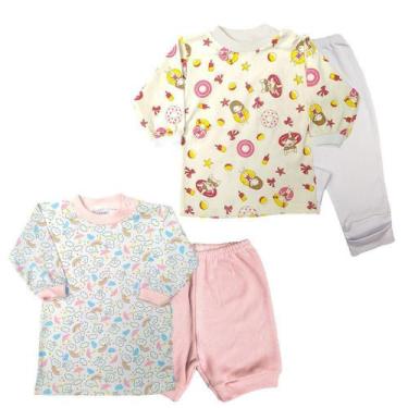 Imagem de Kit com 4 Peças Camiseta + Short+Mijão Bebê Atacado Algodão - Koala Ba