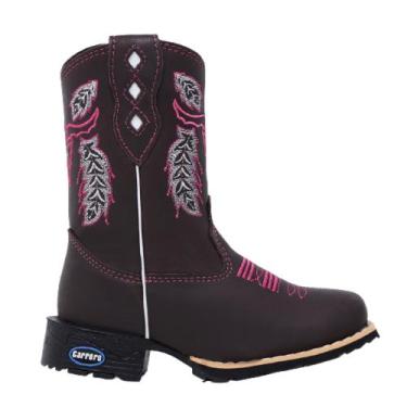 Imagem de Bota Botina Texana Infantil Meninas em Couro com Zíper - Carrero Boots