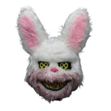 Imagem de Máscara coelho branco halloween fantasia festa dia das bruxa - GENCHIN
