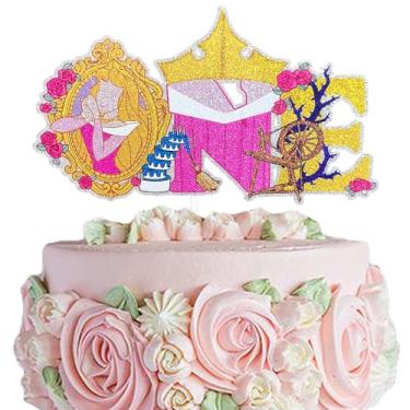 Imagem de Princess Aurora One Cake Topper, Sleeping Princess 1st Birthday Cake Topper, Sleeping Beauty Cake Smash Decoration, Briar Rose Princess Baby Shower, Princess Fairytale Party Supplies for Girls