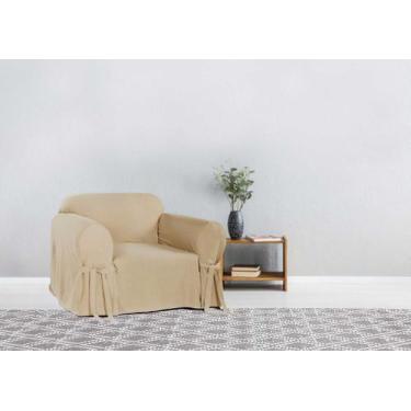 Imagem de Capa Protetora Para Sofá de 1 Lugar em Gorgurão Lisa Pets Cachorro Dec