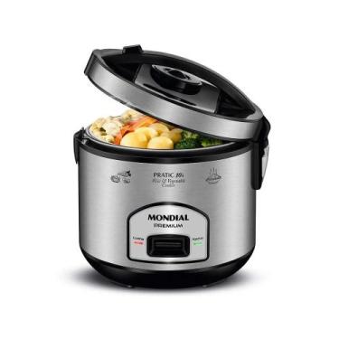 Imagem de Panela de Arroz Elétrica Mondial PE-42 Pratic 10 Litros, Preto e Cinza
