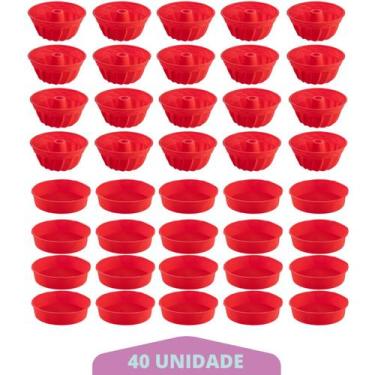 Imagem de 20 Kit Forma Espiral + Forma Redonda Sortida Pudim Silicone - QUALITY 