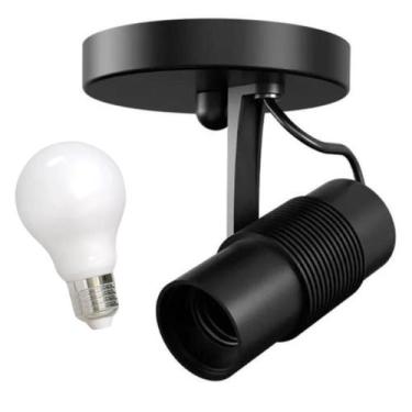 Imagem de Spot Luminária Sobrepor Direcionável + Lâmpada 9w P/ Teto Parede Área 