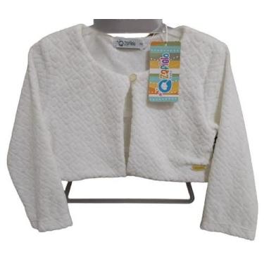 Imagem de Bolero Casaquinho Menina Plush Inverno Luxo Zafielo Ref 522, Off white