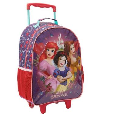 Imagem de Mochila Escolar Infantil Princesas Disney Mala De Rodinhas  - Xeryus, 