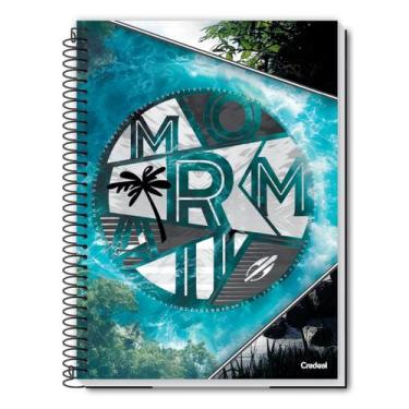 Imagem de Caderno Mormaii Espiral Capa Dura 1 Matéria Escolar Masculino, AzulCla