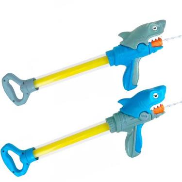 Imagem de 2 Pistolas de Água Tubarão Infantil Tubo Lançador de Água Arminha p/ P