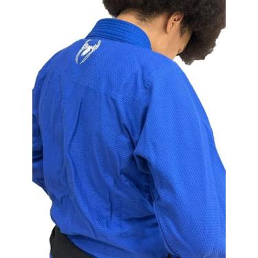 Imagem de Kimono Jiu Jitsu Trançado Médio Adulto Marca Aranha, Azul, A3- 1,75 a 