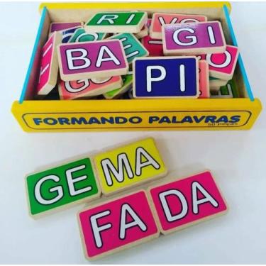 Imagem de Formando Palavras - 50 Peças Em Madeira - BRINQUE E LEIA