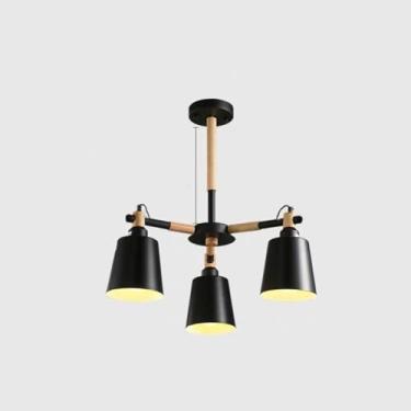 Imagem de Lustre Sputnik moderno de 8 luzes delicado LED macaroon luminária de pendurar madeira vintage para cozinha, ilha, sala de jantar, pia bar