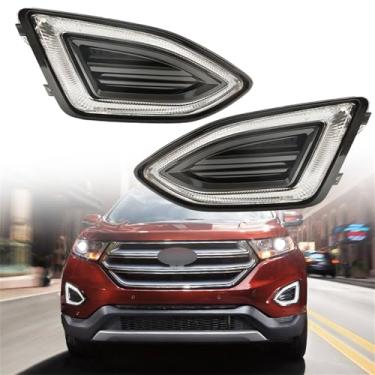 Imagem de WFLNHB Luz de estacionamento DRL esquerda e direita, luzes de neblina para Ford Edge 2015-2018, faróis de neblina FT4Z13200G, FT4Z13200H