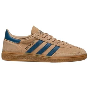 Imagem de adidas Warsan/PRLOIN/Goldmt Tênis masculino de handebol Spezial arenito quente, tinta pré-amada/dourado, tamanho 39, largo, Preto, 4.5 Wide