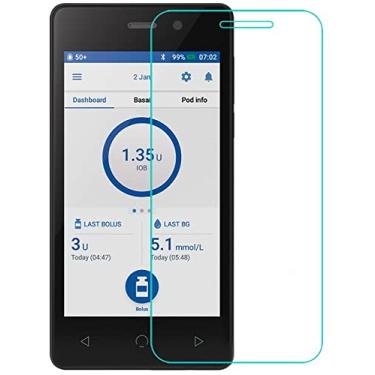 Imagem de Pacote com 2 películas protetoras de tela de vidro temperado premium para Omnipod DASH PDM (Omnipod Personal Diabetes Manager) (transparente)