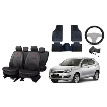 Imagem de Conjunto capa couro Jac J3 2011 a 2017 + tapete + vol. - aero print