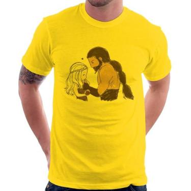 Imagem de Camiseta Khal Drogo e Daenerys Targaryen - Foca na Moda, Amarelo, P