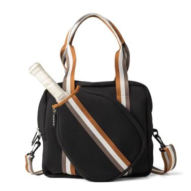 Imagem de KEDZIE Sacolas Pickleball Bolsa tiracolo portátil para mulheres e homens - Preta